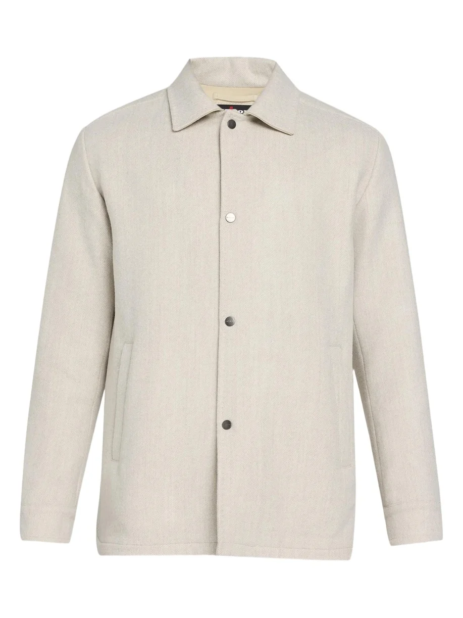 Kiton Men's Virgin Wool Snap-Front Shirt Jacket