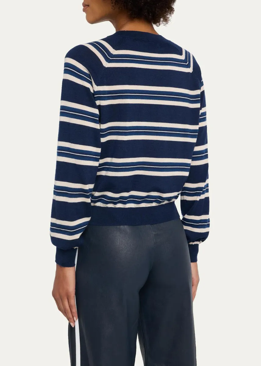 Sprwmn Striped Raglan Cashmere Sweater | Thumbnail 3 Sprwmn Striped Raglan Cashmere Sweater | Thumbnail 3