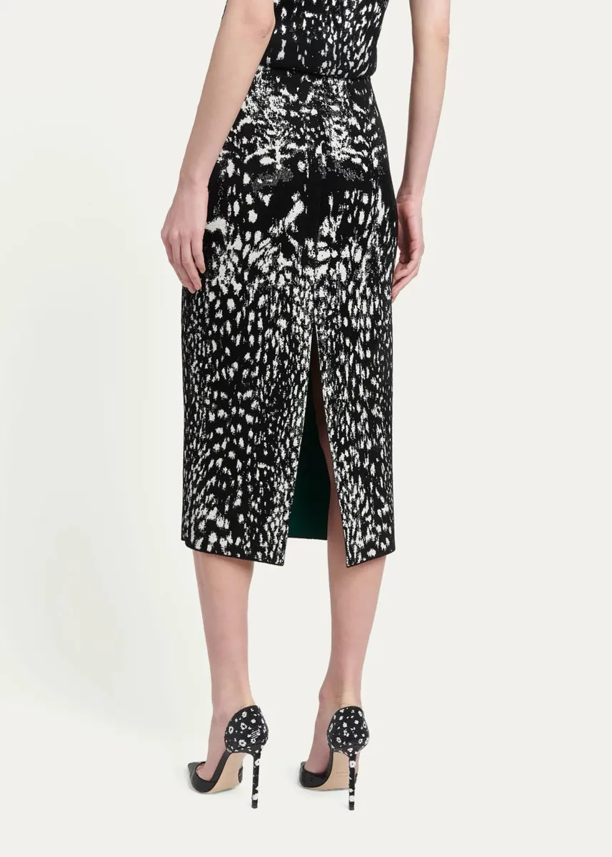 Tom Ford Lynx Jacquard Compact Velvet Knit Pencil Skirt | Thumbnail 3 Tom Ford Lynx Jacquard Compact Velvet Knit Pencil Skirt | Thumbnail 3