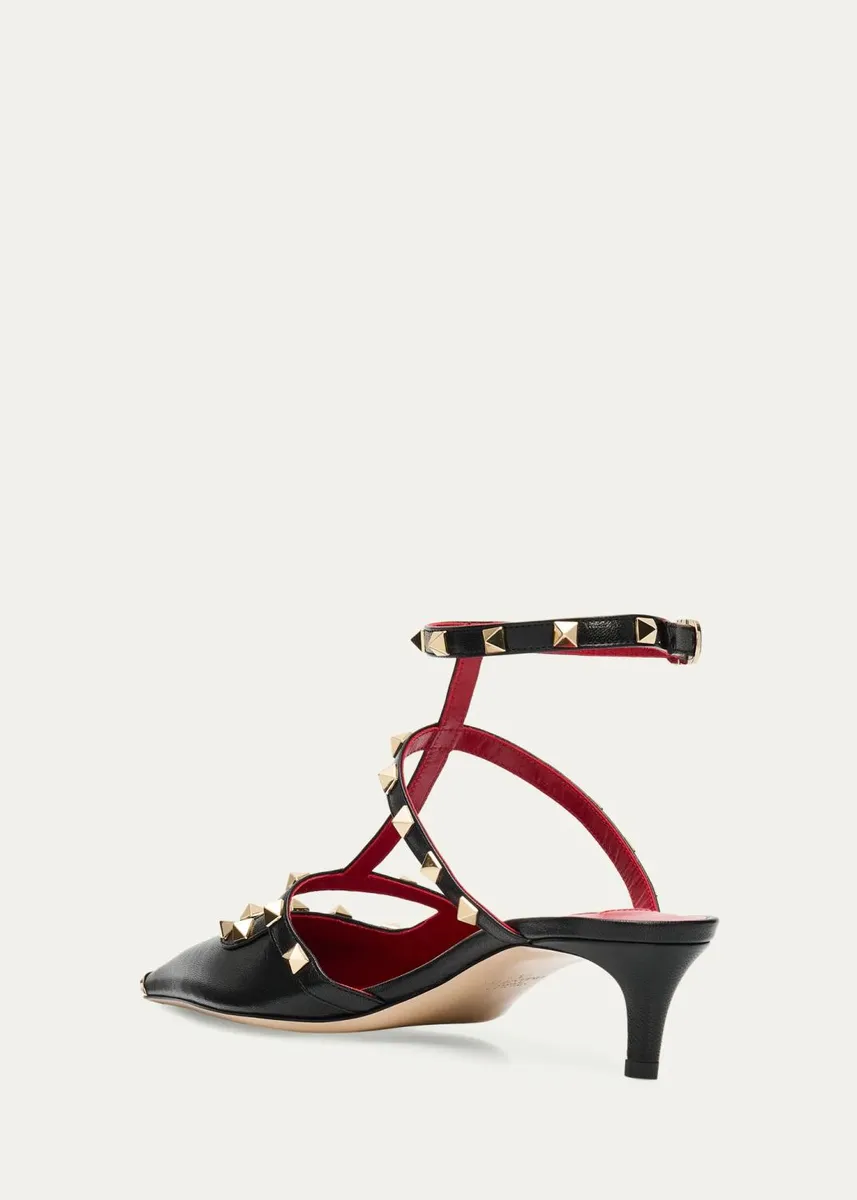 Valentino Garavani 40mm Rockstud Leather Ankle-Strap Pumps | Thumbnail 4 Valentino Garavani 40mm Rockstud Leather Ankle-Strap Pumps | Thumbnail 4