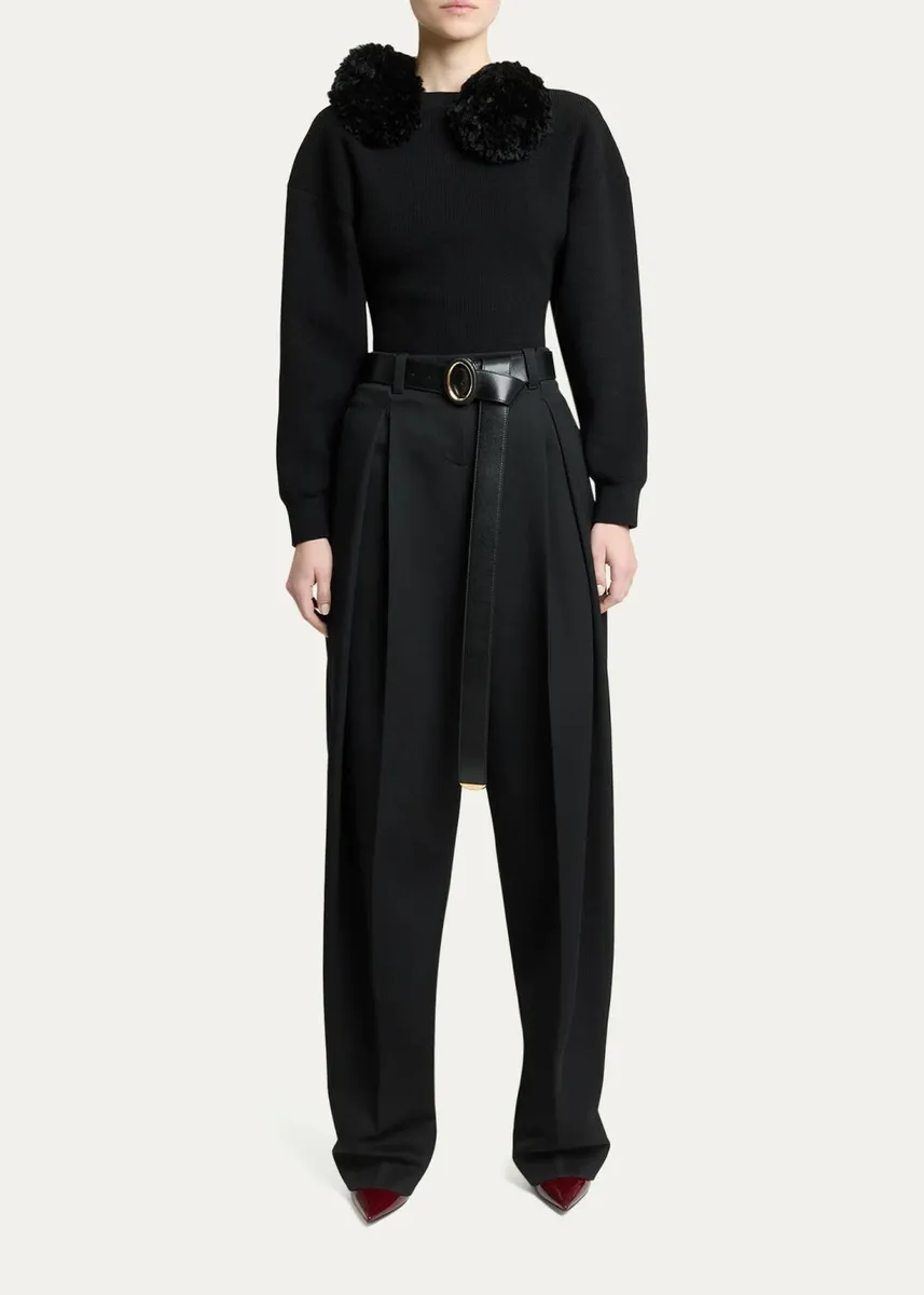 Givenchy Silk Pants with Inverted Pleats | Thumbnail 2 Givenchy Silk Pants with Inverted Pleats | Thumbnail 2