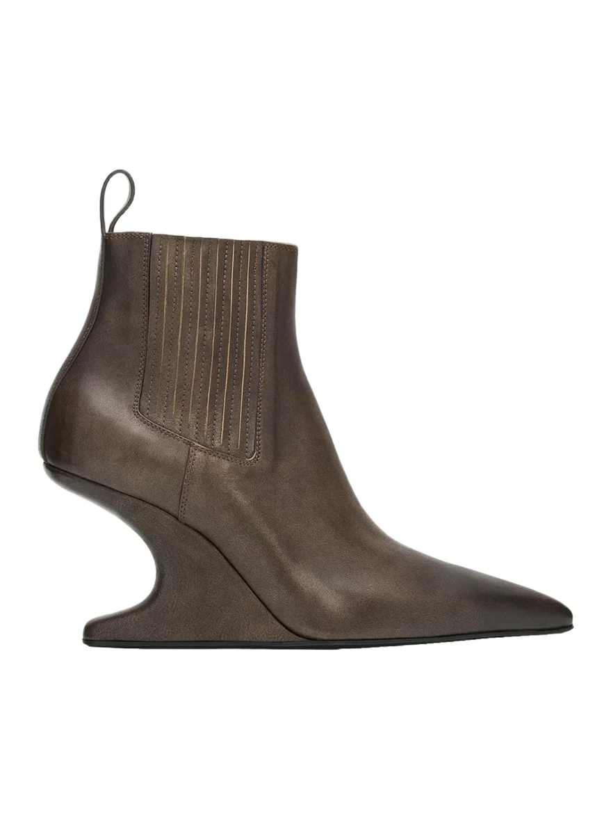 Rick Owens 80mm Cantilever Leather Ankle Boots