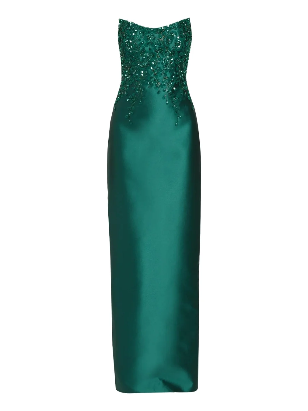 Beaded Strapless Silk Column Gown Beaded Strapless Silk Column Gown