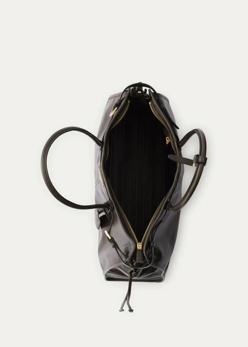 Prada Bonnie Glossy Leather Tote Bag | Thumbnail 4 Prada Bonnie Glossy Leather Tote Bag | Thumbnail 4