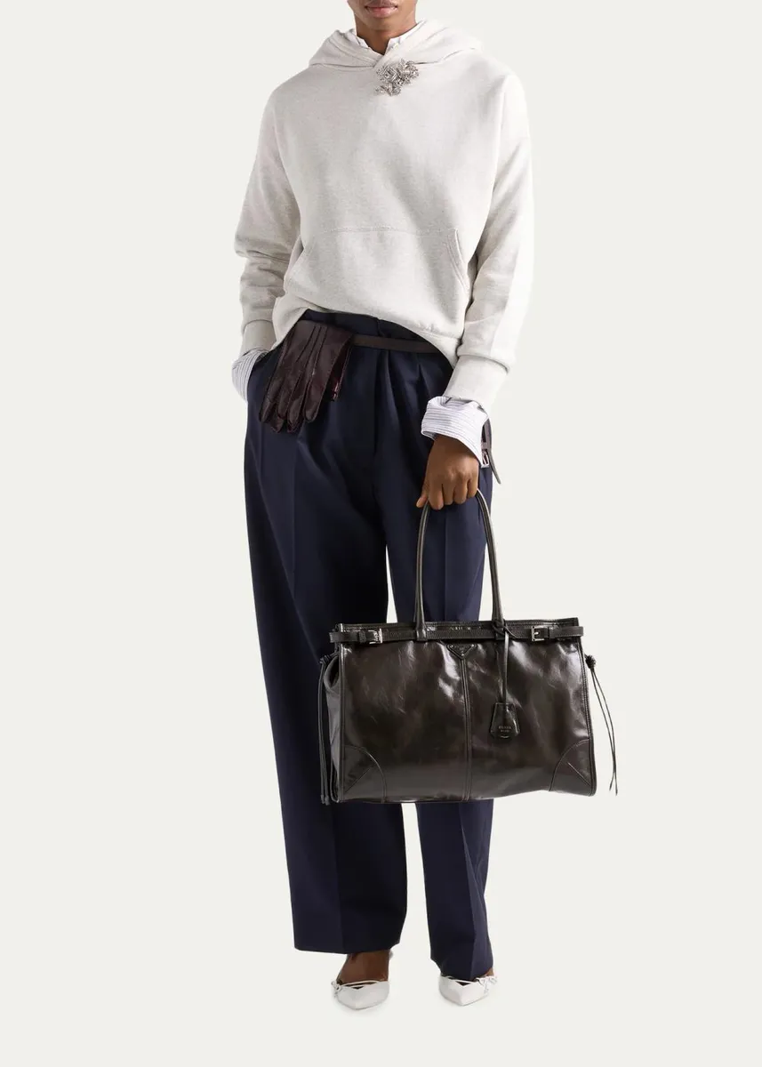 Prada Bonnie Glossy Leather Tote Bag | Thumbnail 5 Prada Bonnie Glossy Leather Tote Bag | Thumbnail 5