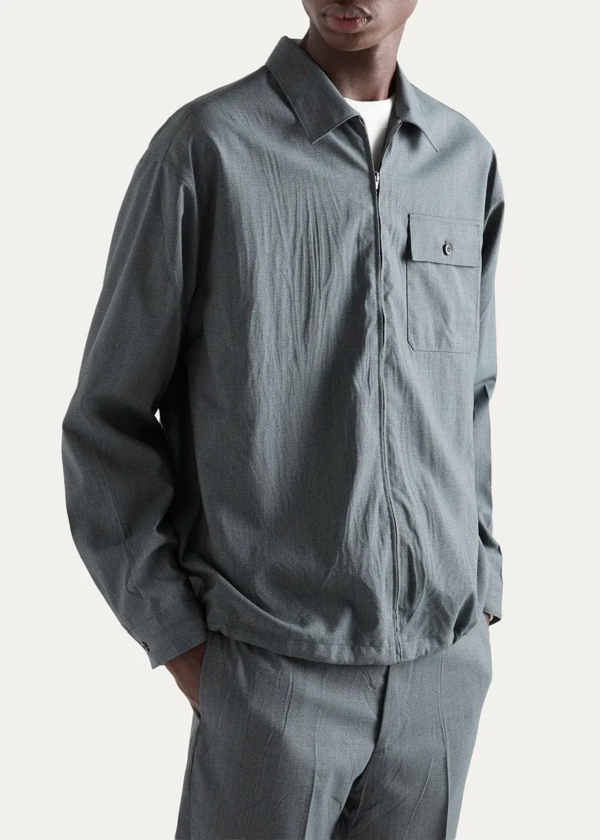 Prada Men's Ottoman Cotton Shirt | Thumbnail 4 Prada Men's Ottoman Cotton Shirt | Thumbnail 4