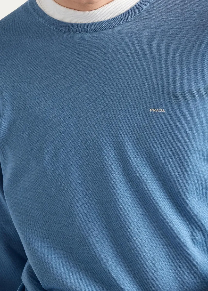 Prada Men's Superfine Wool Crewneck Sweater | Thumbnail 4 Prada Men's Superfine Wool Crewneck Sweater | Thumbnail 4