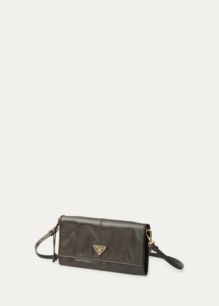 Prada Leather Wallet with Shoulder Strap | Thumbnail 2 Prada Leather Wallet with Shoulder Strap | Thumbnail 2