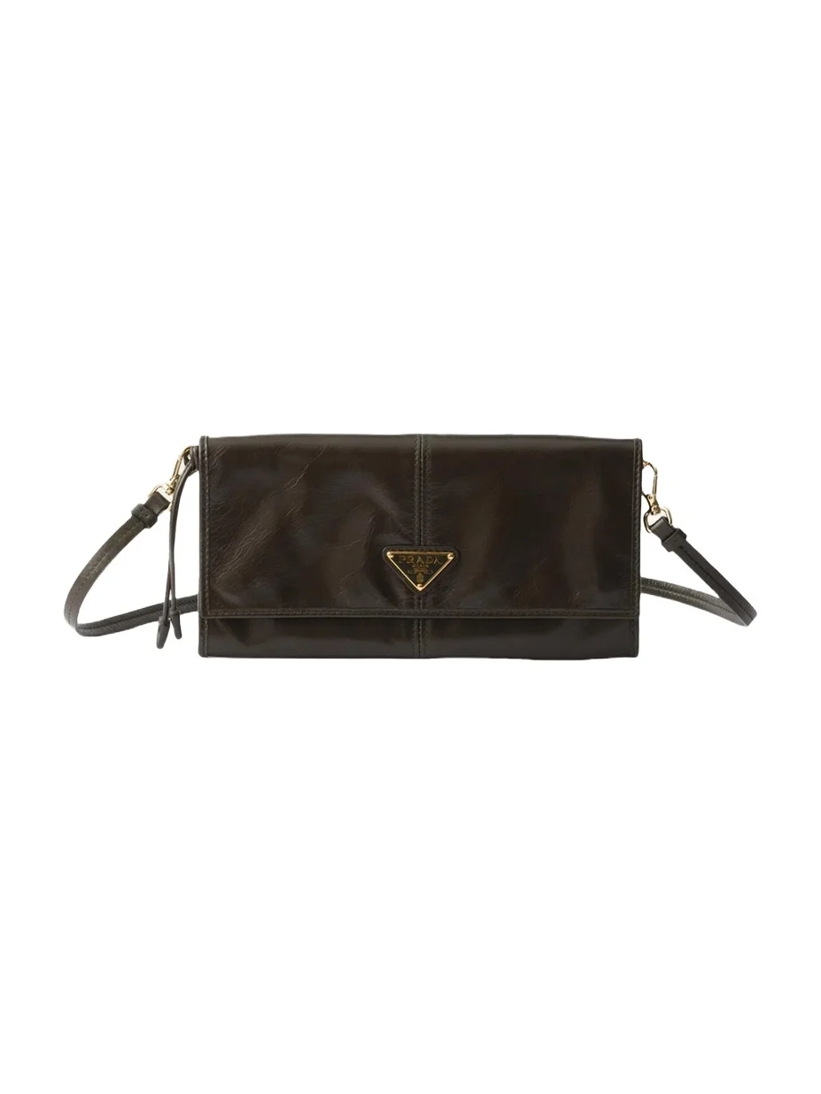 Leather Wallet with Shoulder Strap