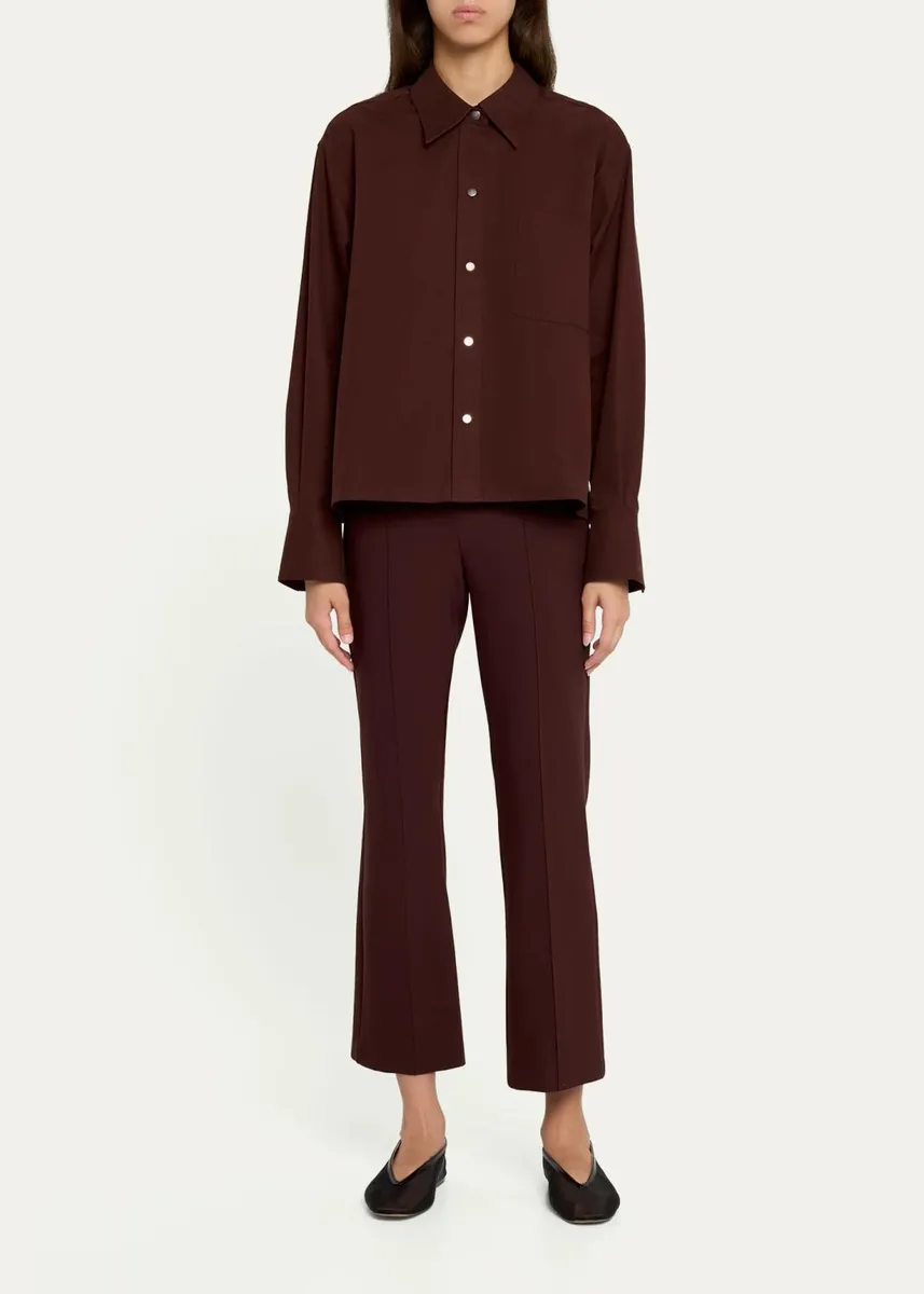 Vince Cotton Metal-Snap Long-Sleeve Shirt | Thumbnail 2