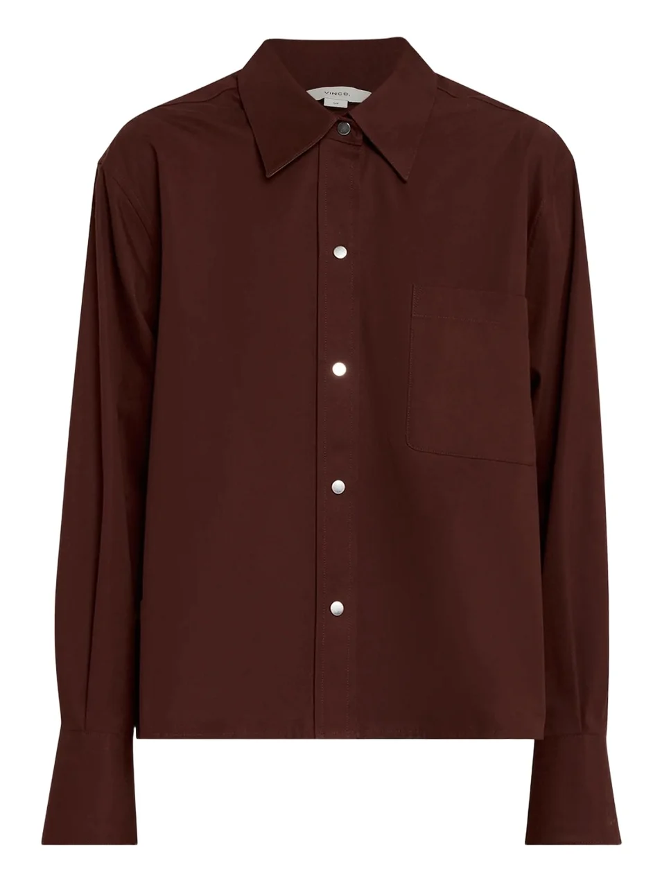 Vince Cotton Metal-Snap Long-Sleeve Shirt