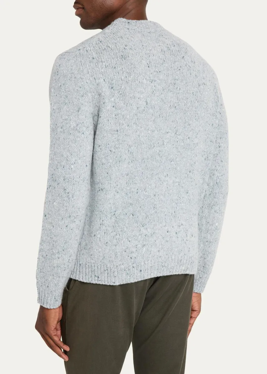 Iris Von Arnim Men's Melange Wool & Cashmere Crewneck Sweater | Thumbnail 3