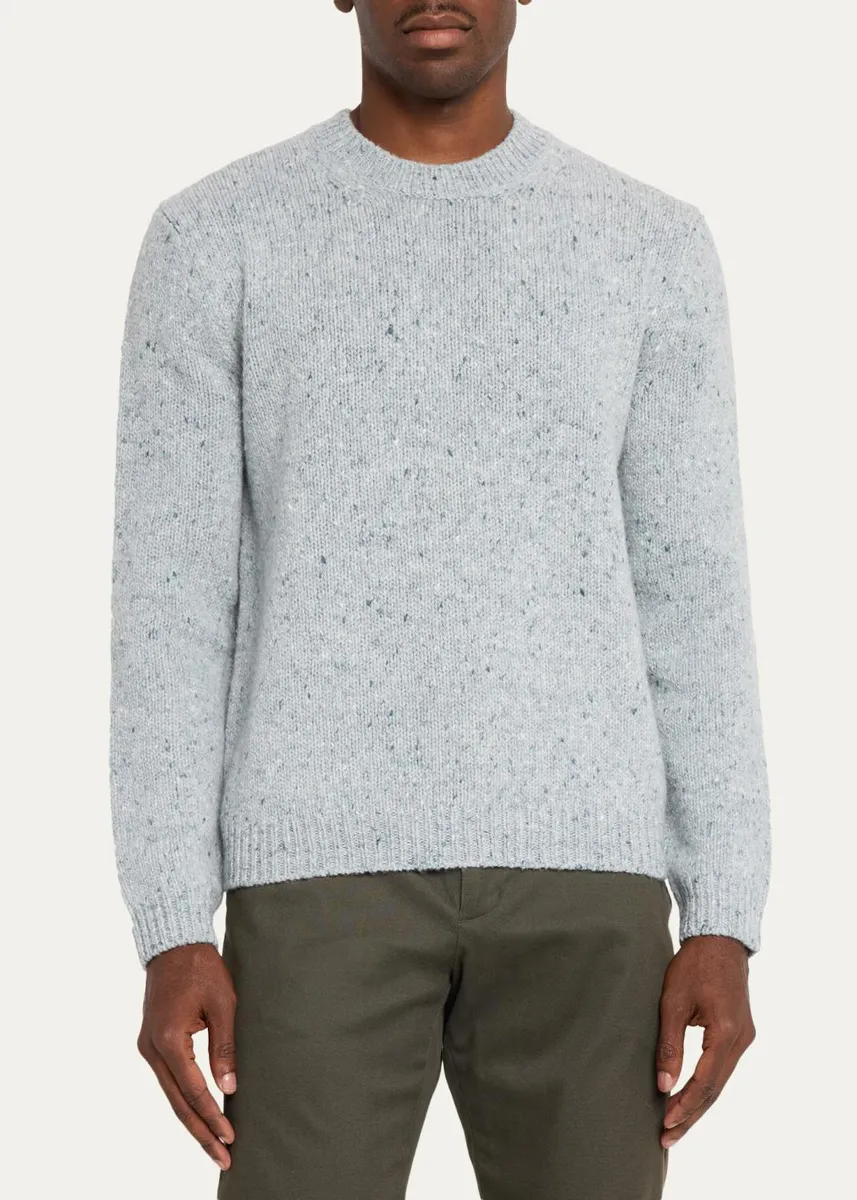 Iris Von Arnim Men's Melange Wool & Cashmere Crewneck Sweater | Thumbnail 4