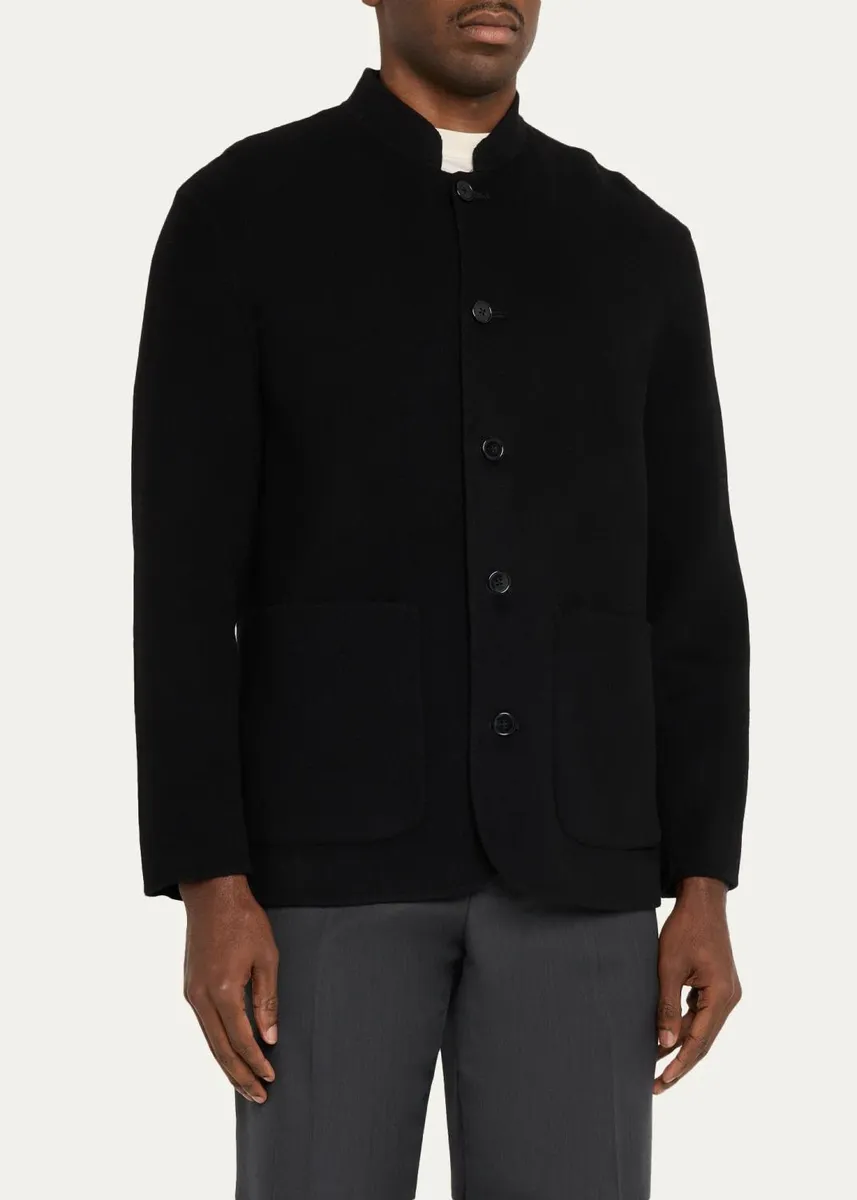 OFFICINE GÉNÉRALE Men's Simao Double Split Wool Overshirt | Thumbnail 4 OFFICINE GÉNÉRALE Men's Simao Double Split Wool Overshirt | Thumbnail 4