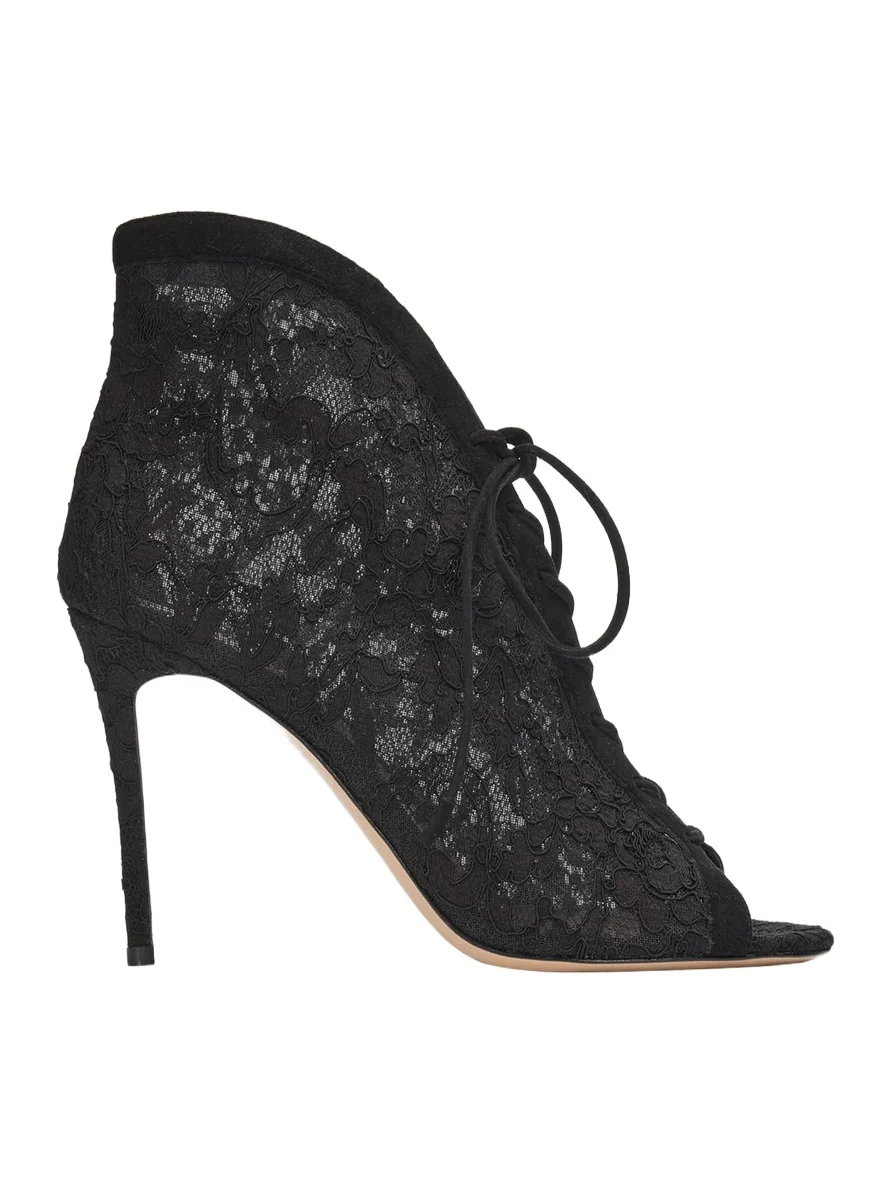Gianvito Rossi 95mm Floral Lace Booties