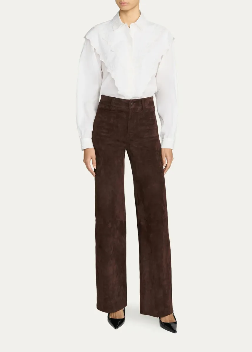 Frame Suede Slim Wide-Leg Pants | Thumbnail 2 Frame Suede Slim Wide-Leg Pants | Thumbnail 2