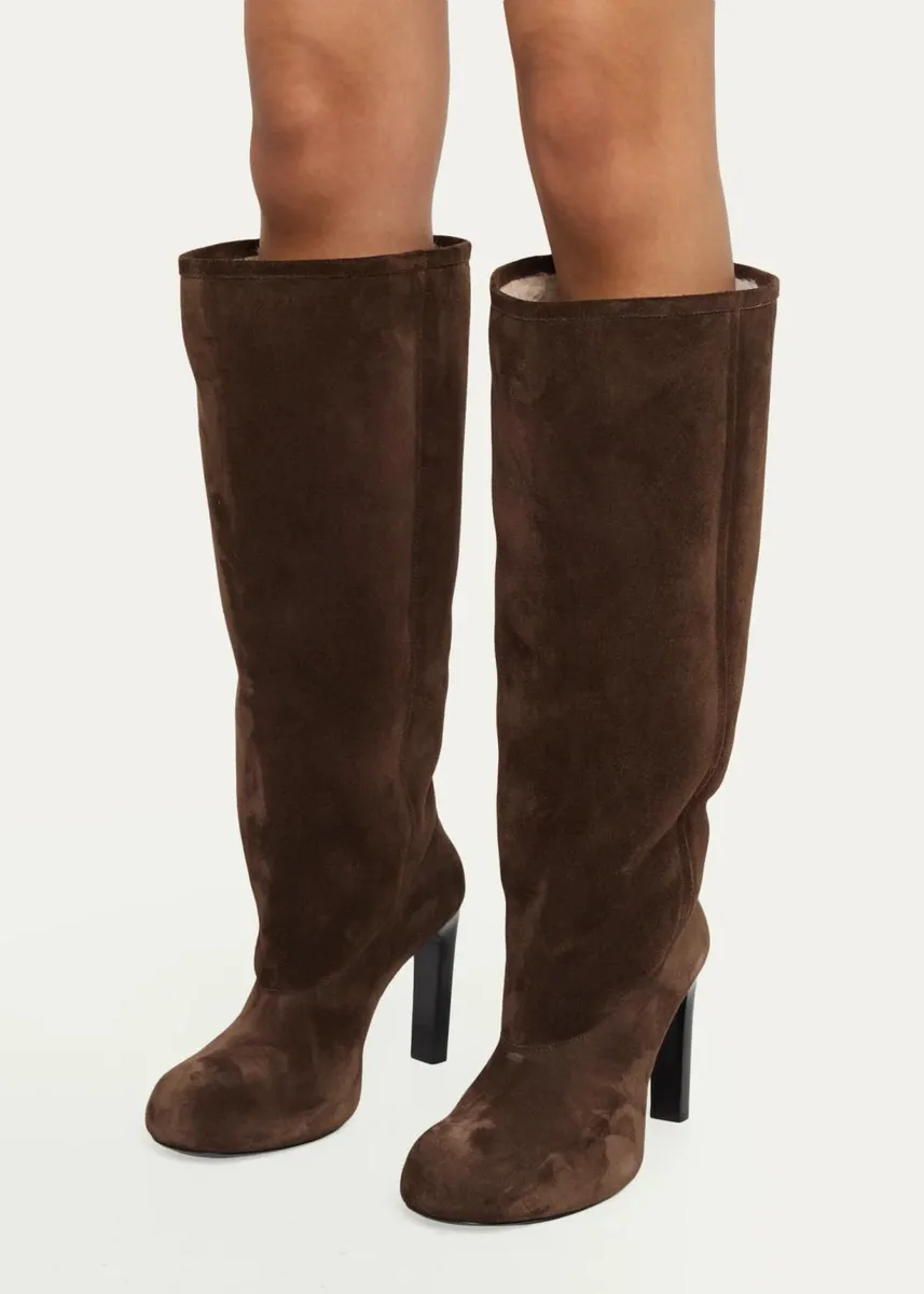 Balenciaga 100mm Fargo Suede Knee-High Boots | Thumbnail 2 Balenciaga 100mm Fargo Suede Knee-High Boots | Thumbnail 2
