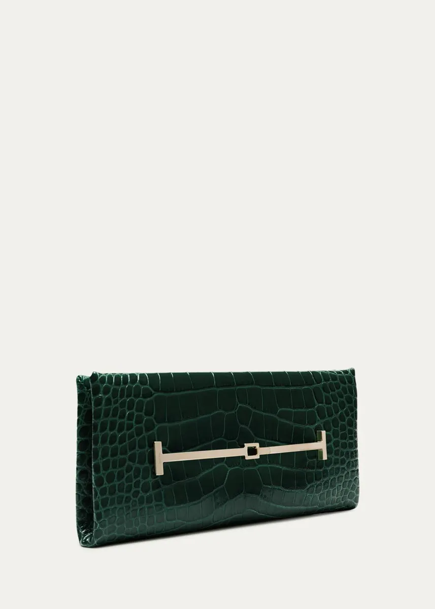 Tom Ford Arc Croc-Embossed Leather Clutch Bag | Thumbnail 2 Tom Ford Arc Croc-Embossed Leather Clutch Bag | Thumbnail 2