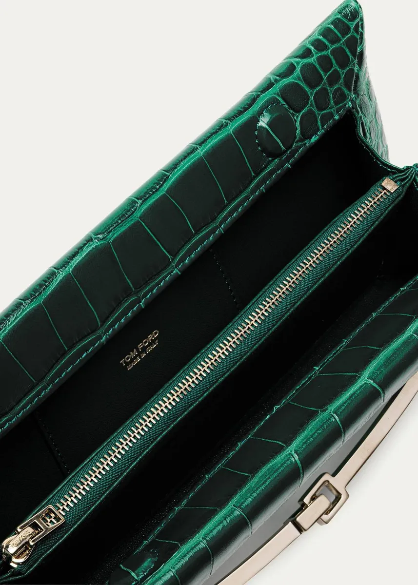 Tom Ford Arc Croc-Embossed Leather Clutch Bag | Thumbnail 3 Tom Ford Arc Croc-Embossed Leather Clutch Bag | Thumbnail 3