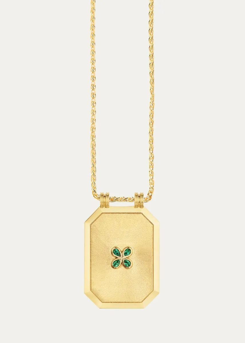 Marie Lichtenberg Luck Scapular 18K Yellow Gold Emerald Necklace | Thumbnail 3