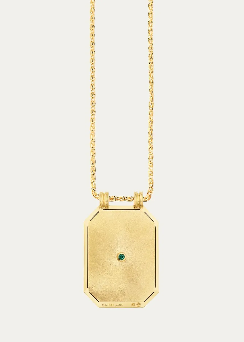Marie Lichtenberg Luck Scapular 18K Yellow Gold Emerald Necklace | Thumbnail 4