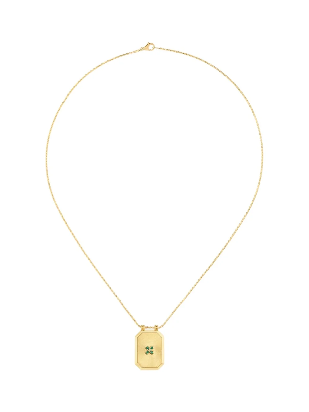 Luck Scapular 18K Yellow Gold Emerald Necklace