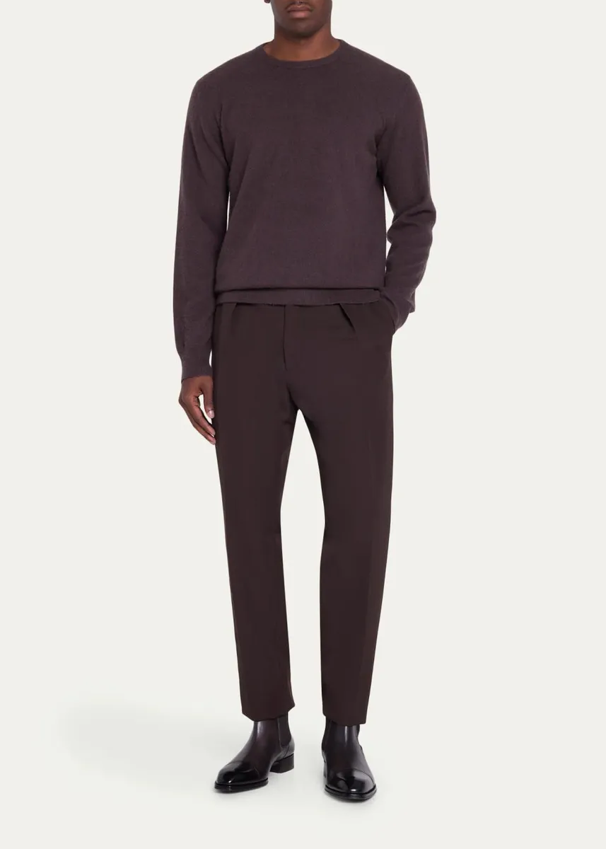Massimo Alba Men's Brushed Cashmere Crewneck Sweater | Thumbnail 2 Massimo Alba Men's Brushed Cashmere Crewneck Sweater | Thumbnail 2