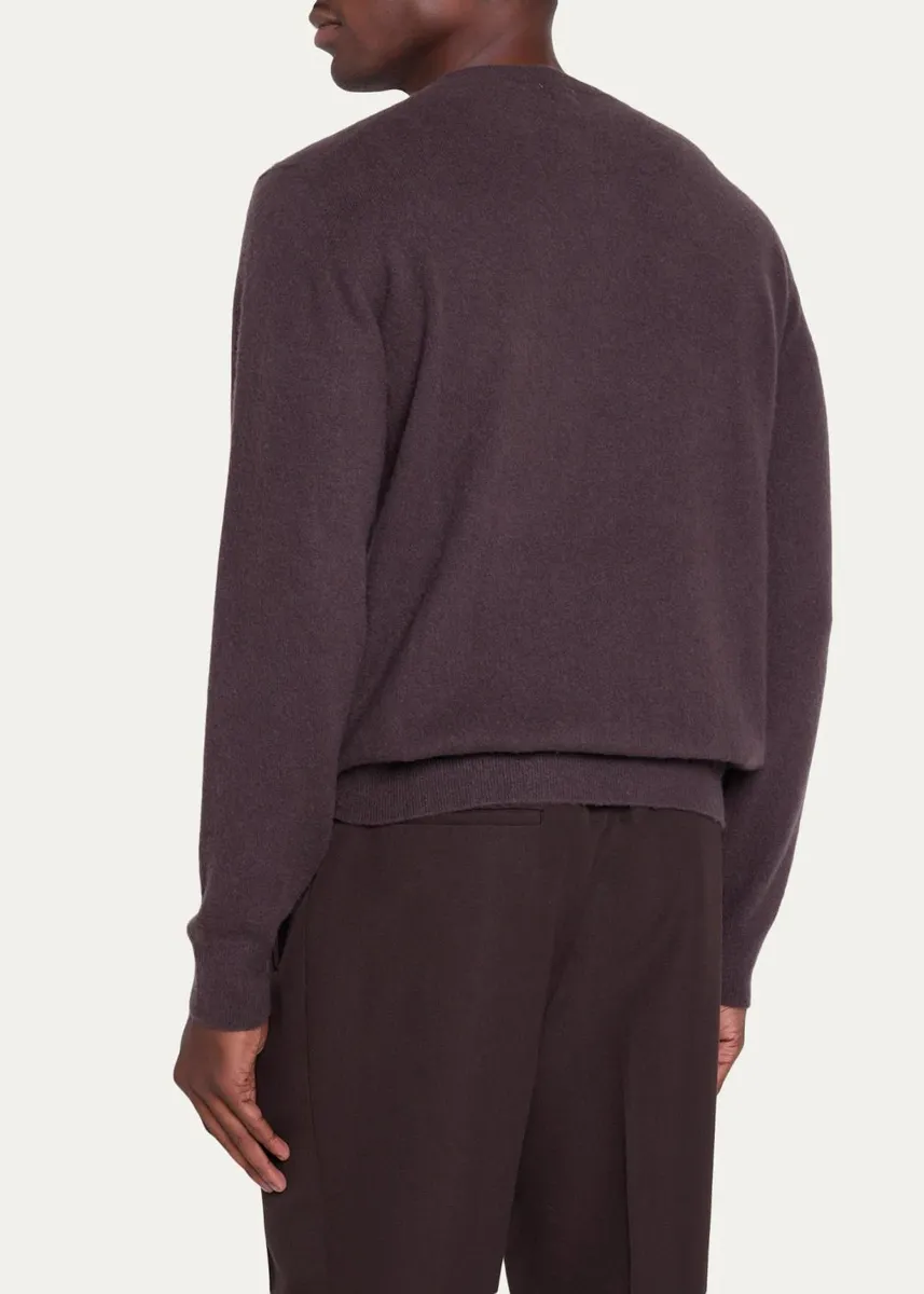 Massimo Alba Men's Brushed Cashmere Crewneck Sweater | Thumbnail 3 Massimo Alba Men's Brushed Cashmere Crewneck Sweater | Thumbnail 3