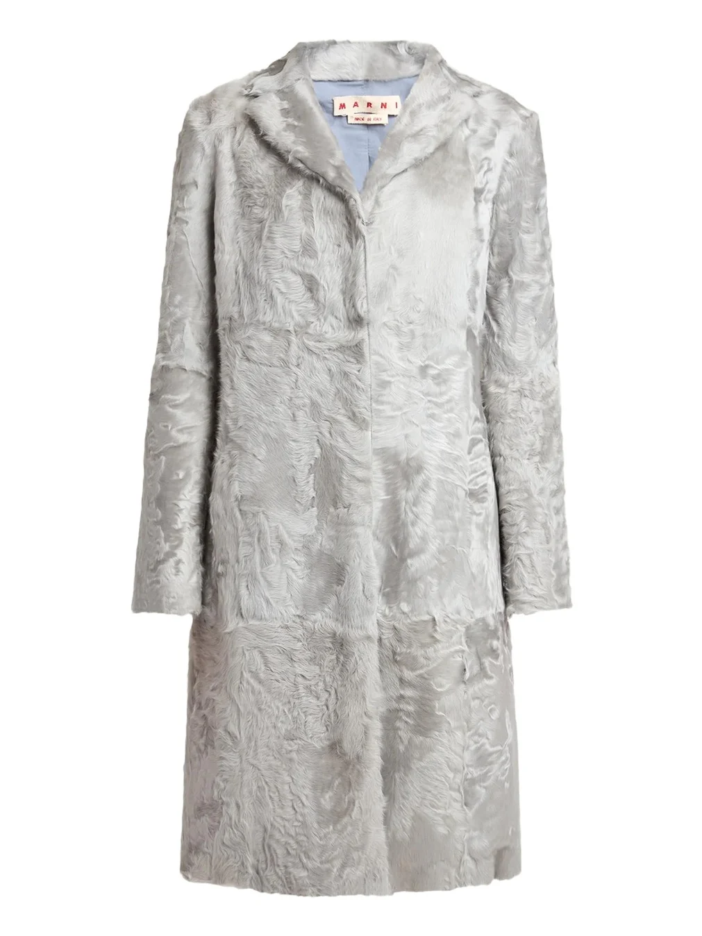 Single-Breasted Lamb Shearling Knee-Length Coat