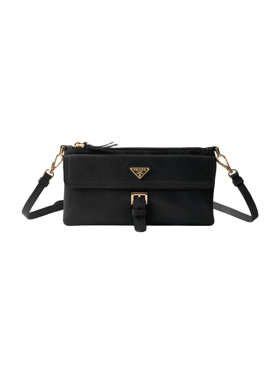 Nappa Leather Wallet with Shoulder Strap