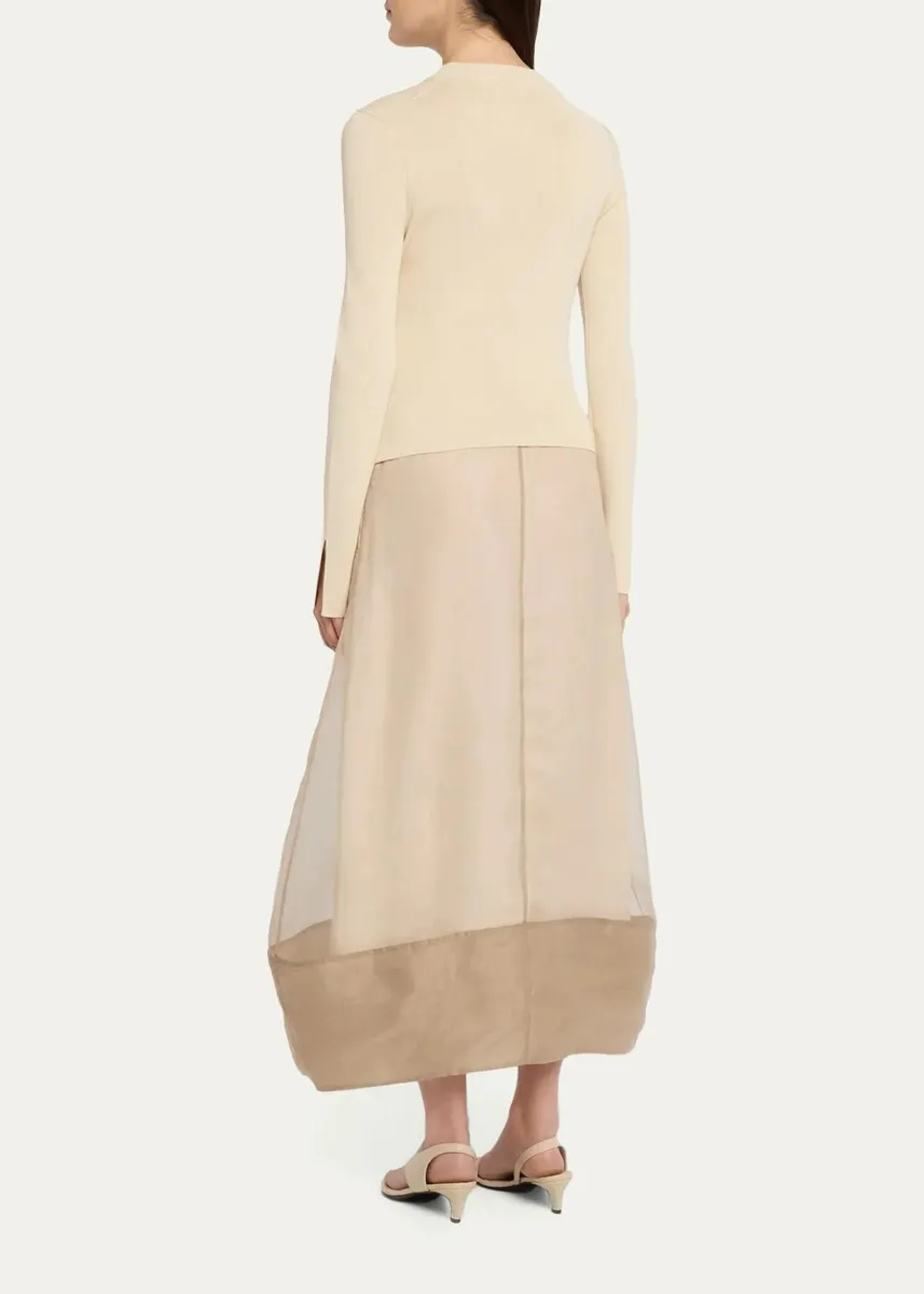 Simkhai Maril Mixed Media Bubble Midi Dress | Thumbnail 3 Simkhai Maril Mixed Media Bubble Midi Dress | Thumbnail 3
