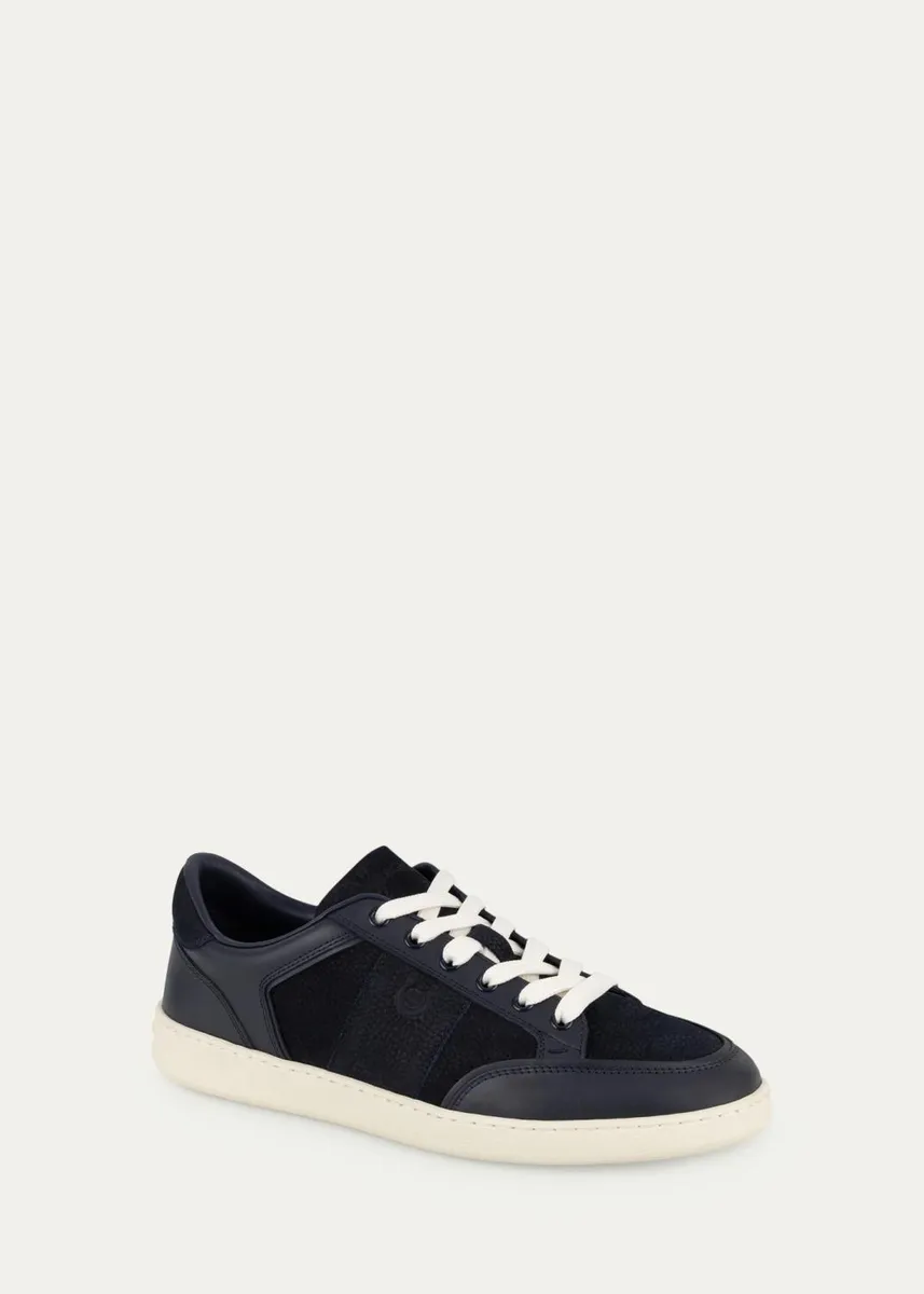 Ferragamo Men's Sergio Leather Gancio Low-Top Sneakers | Thumbnail 2 Ferragamo Men's Sergio Leather Gancio Low-Top Sneakers | Thumbnail 2