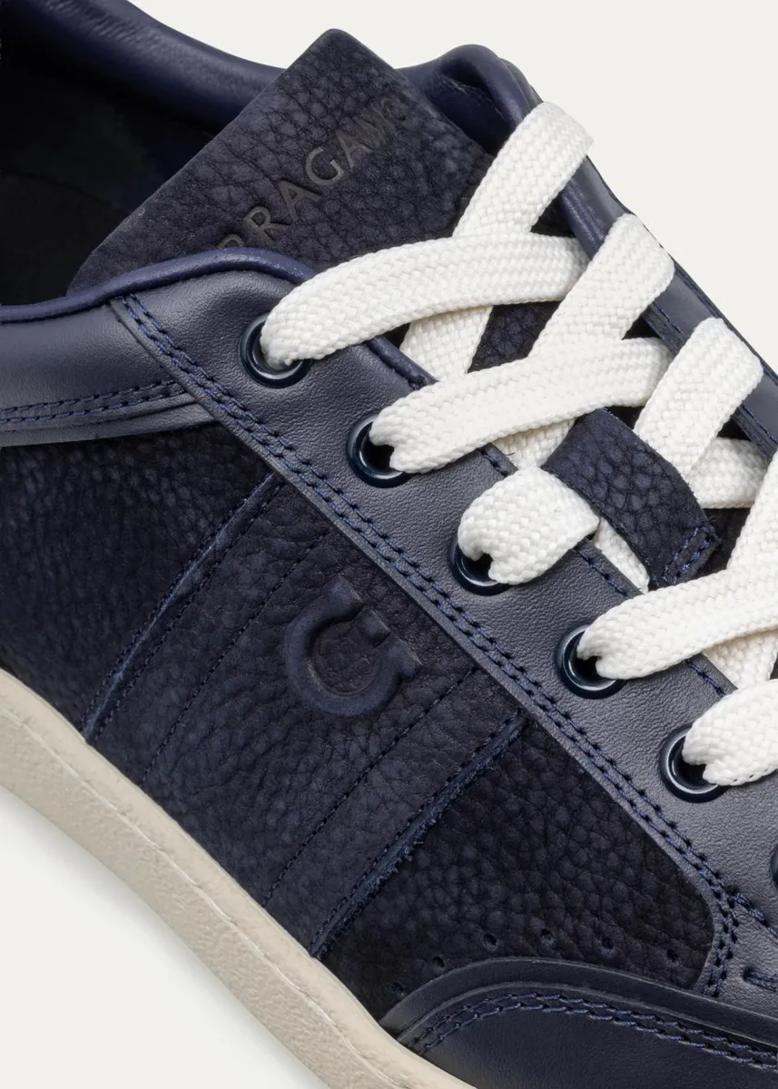 Ferragamo Men's Sergio Leather Gancio Low-Top Sneakers | Thumbnail 3 Ferragamo Men's Sergio Leather Gancio Low-Top Sneakers | Thumbnail 3