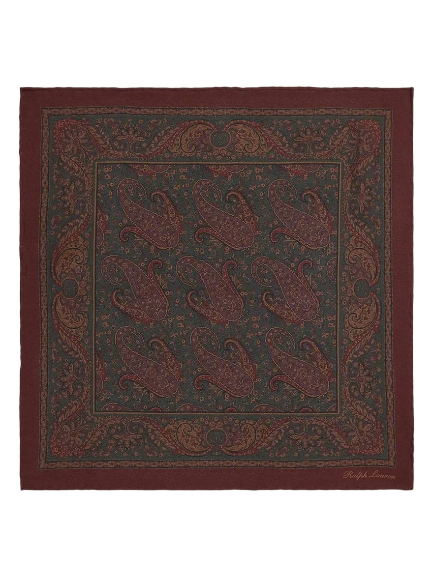 Ralph Lauren Purple Label Men's Paisley Silk Hand-Rolled Pocket Square