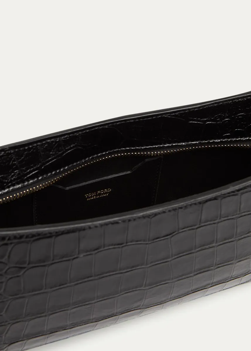Tom Ford Arc Small Croc-Embossed Leather Shoulder Bag | Thumbnail 4 Tom Ford Arc Small Croc-Embossed Leather Shoulder Bag | Thumbnail 4