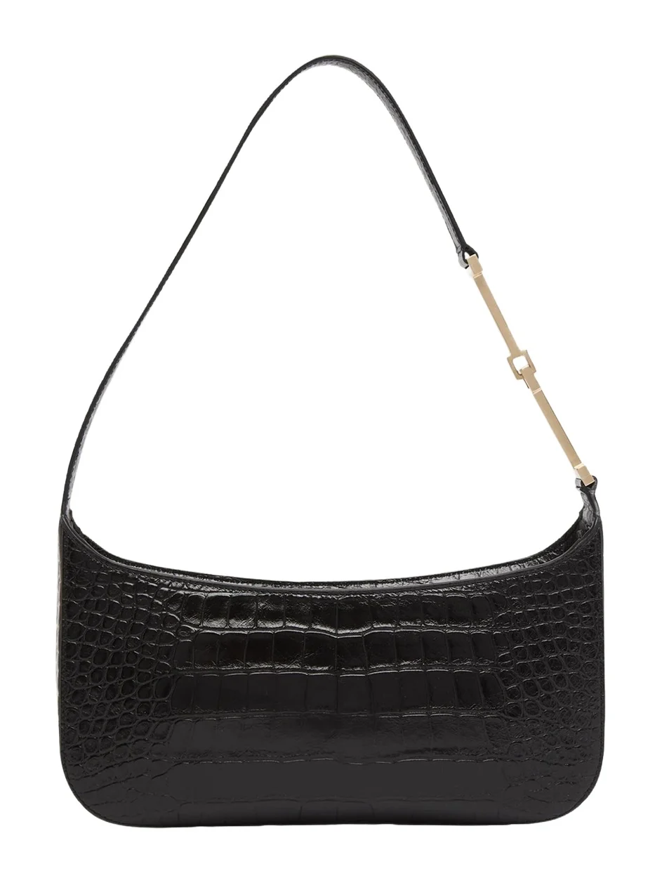 Arc Small Croc-Embossed Leather Shoulder Bag