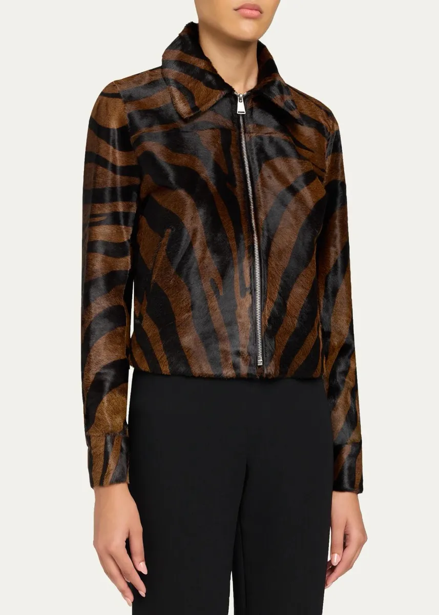Simkhai Daria Zebra Calf Hair Jacket | Thumbnail 4