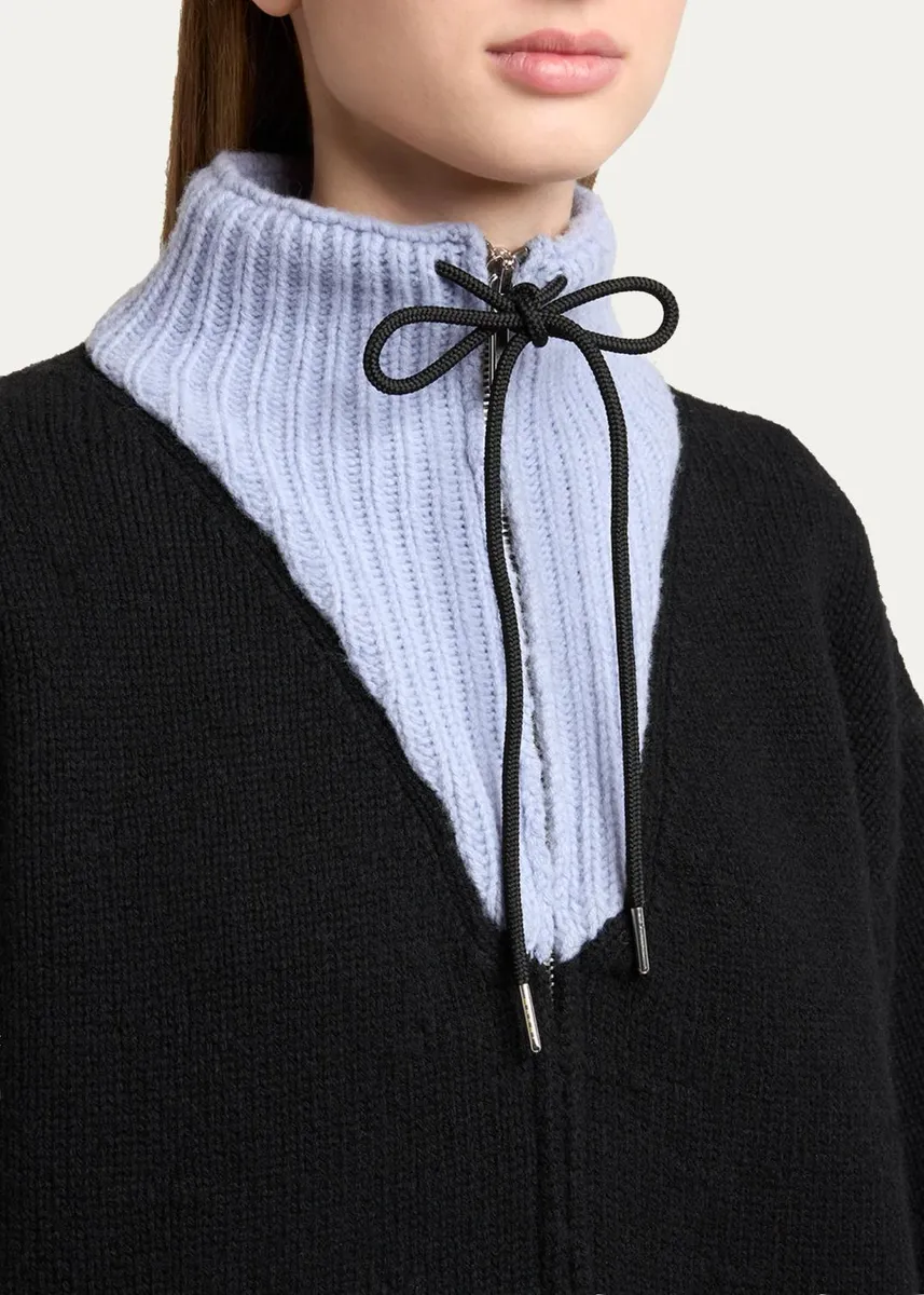 Marni Colorblock Wool-Cashmere Drawstring Zip Jacket | Thumbnail 5 Marni Colorblock Wool-Cashmere Drawstring Zip Jacket | Thumbnail 5