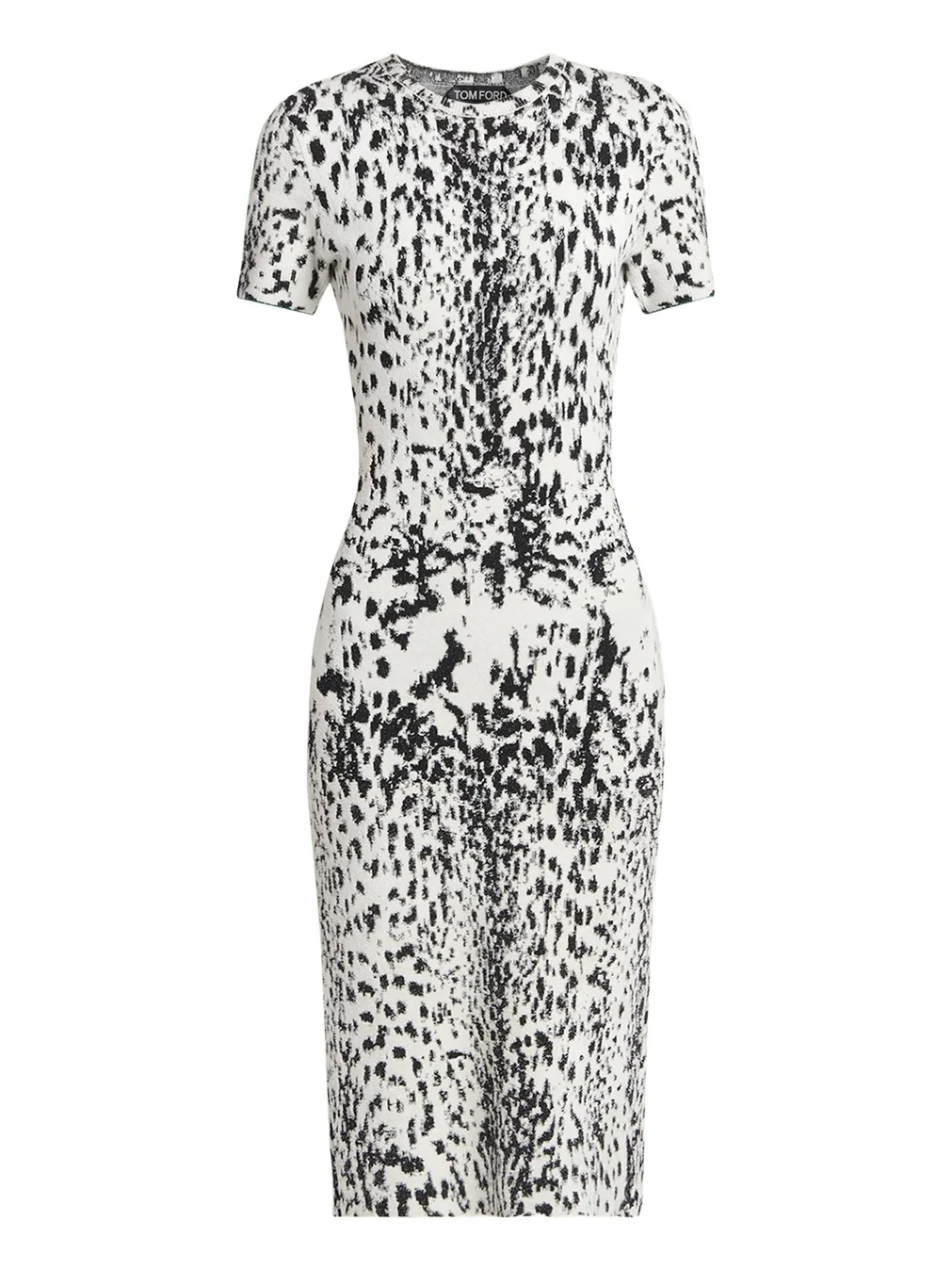 Tom Ford Lynx Jacquard Compact Knit Short-Sleeve Midi Dress