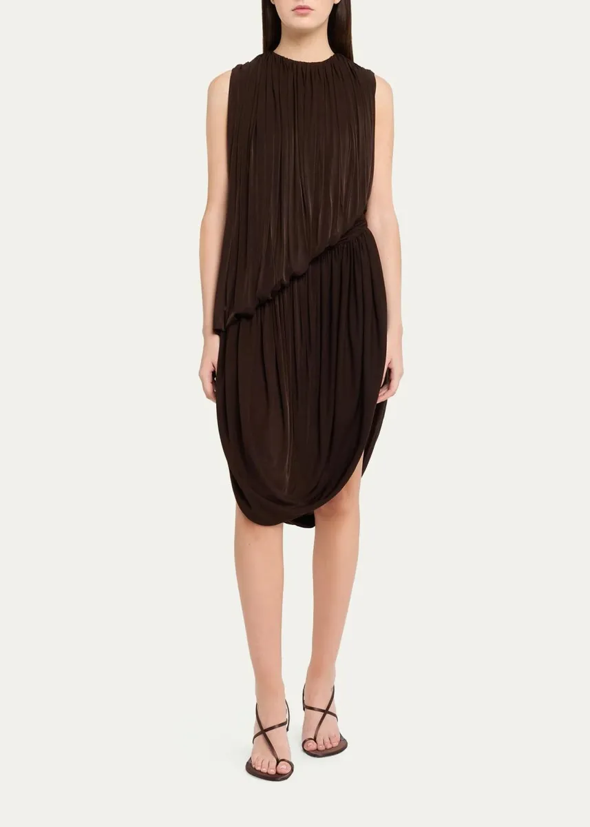 Ronny Kobo Alton Draped Side-Slit Jersey Dress | Thumbnail 2