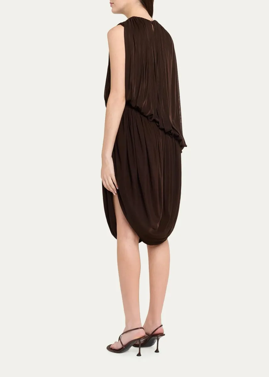 Ronny Kobo Alton Draped Side-Slit Jersey Dress | Thumbnail 3