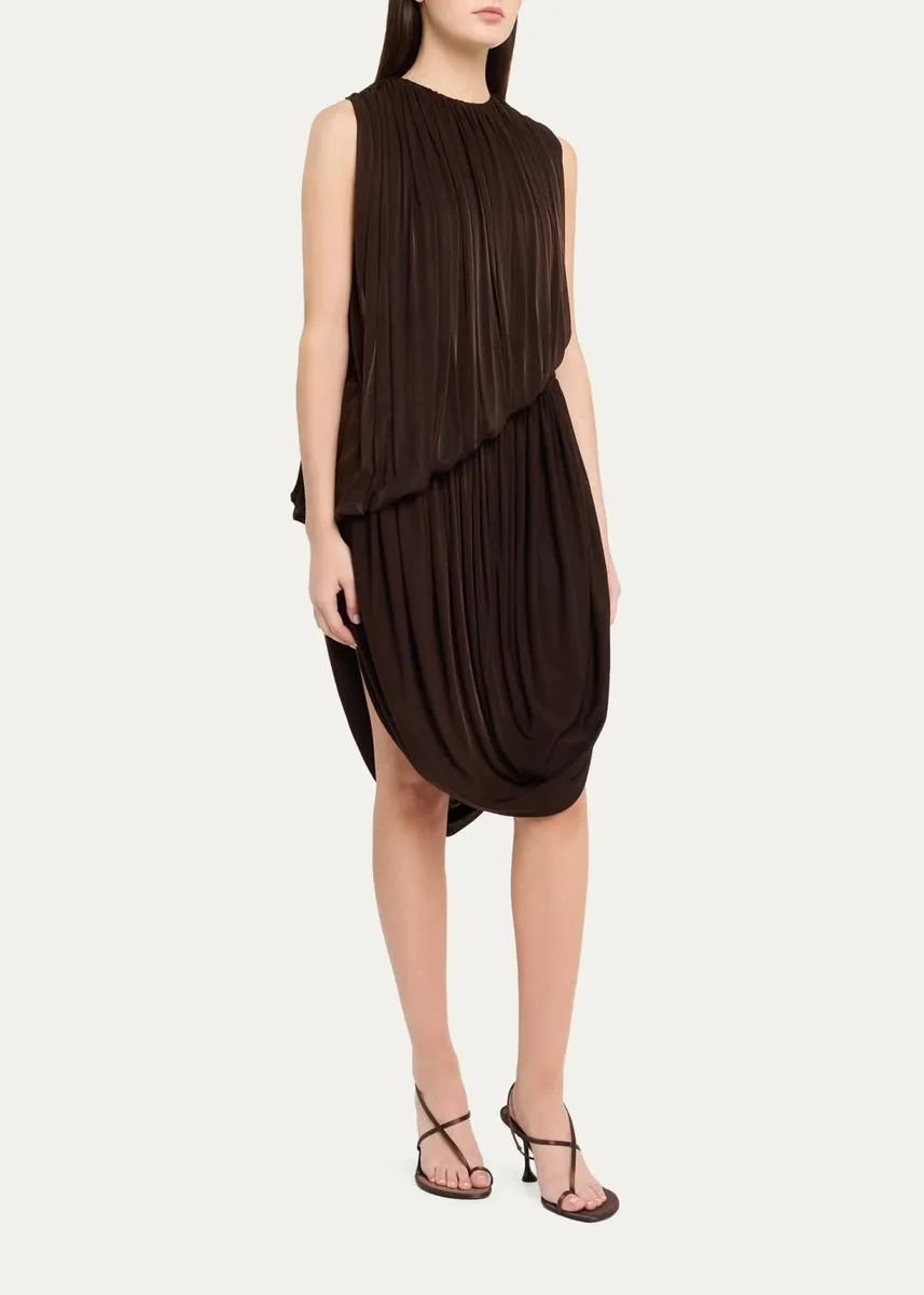 Ronny Kobo Alton Draped Side-Slit Jersey Dress | Thumbnail 4