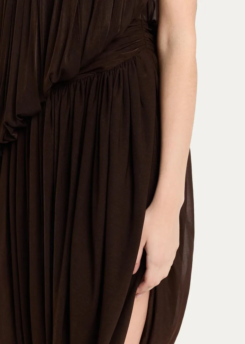 Ronny Kobo Alton Draped Side-Slit Jersey Dress | Thumbnail 5