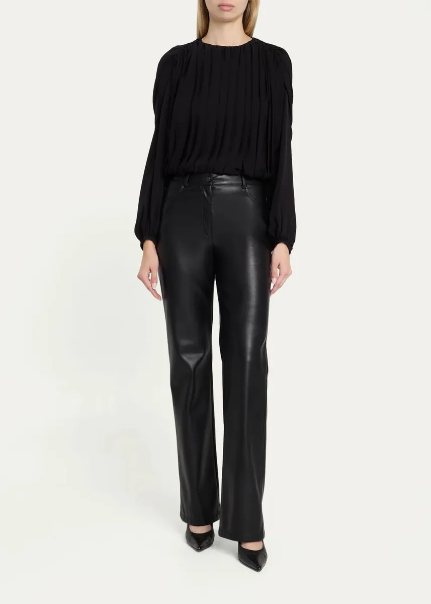 Simkhai Frida Pleated Blouse | Thumbnail 2 Simkhai Frida Pleated Blouse | Thumbnail 2