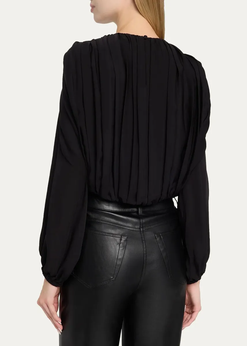 Simkhai Frida Pleated Blouse | Thumbnail 3 Simkhai Frida Pleated Blouse | Thumbnail 3