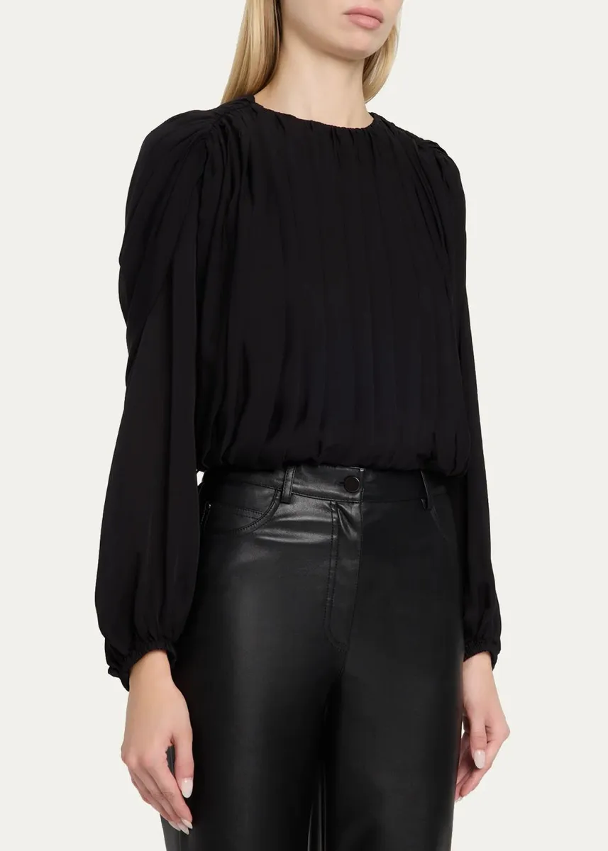 Simkhai Frida Pleated Blouse | Thumbnail 4 Simkhai Frida Pleated Blouse | Thumbnail 4
