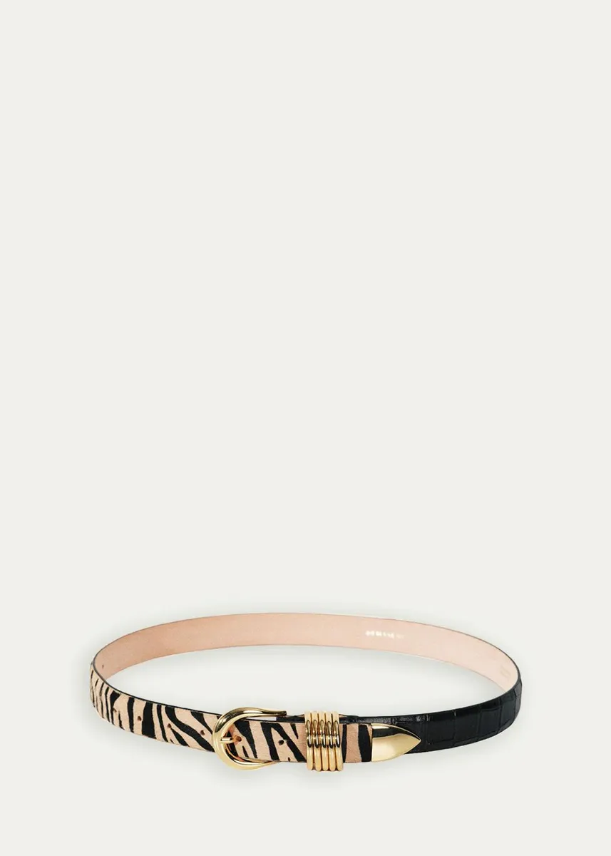 Déhanche Hollyhock Zebra-Print Calf Hair Belt | Thumbnail 4 Déhanche Hollyhock Zebra-Print Calf Hair Belt | Thumbnail 4