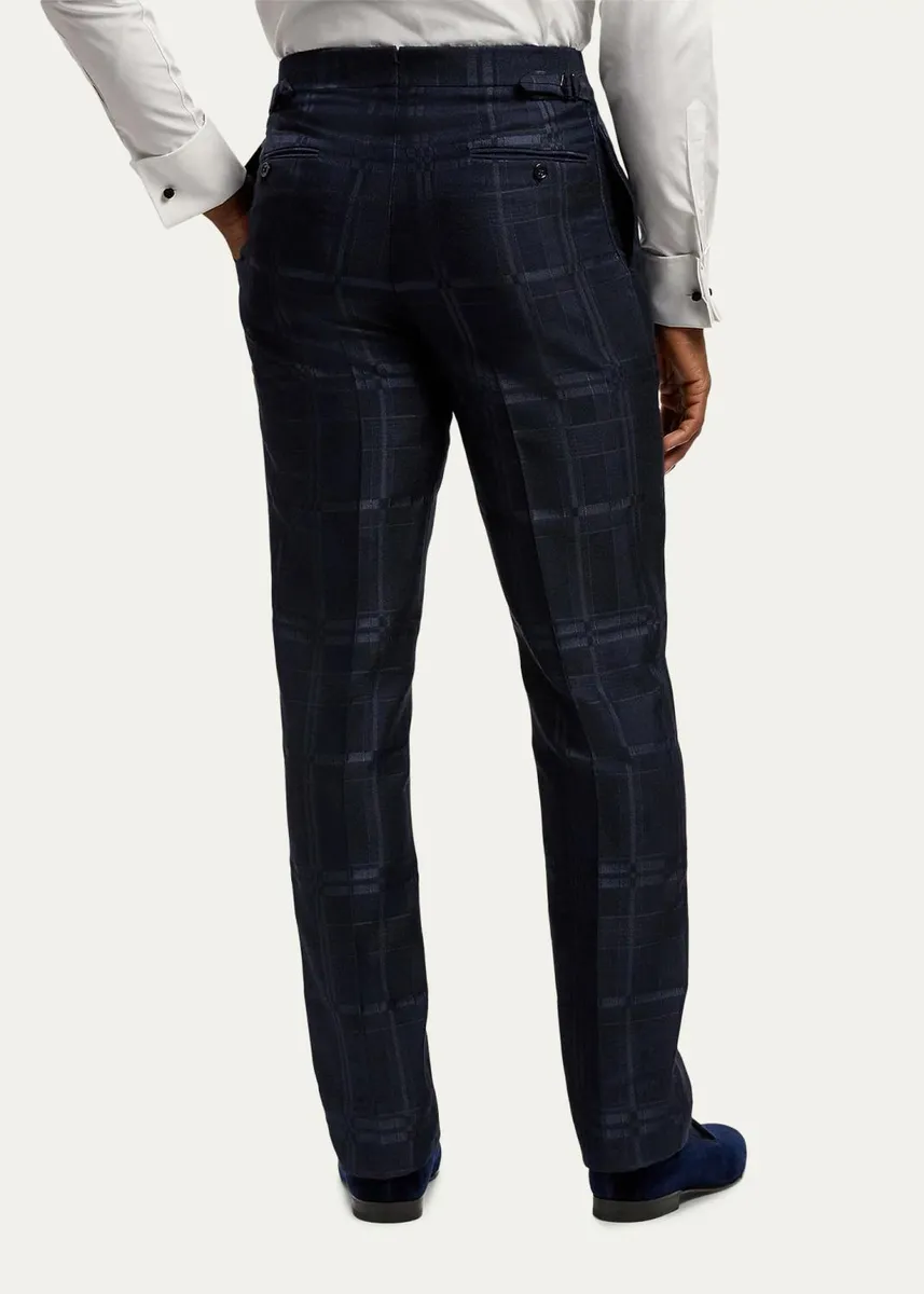 Ralph Lauren Purple Label Men's Gregory Hand-Tailored Plaid Suit Trousers | Thumbnail 3