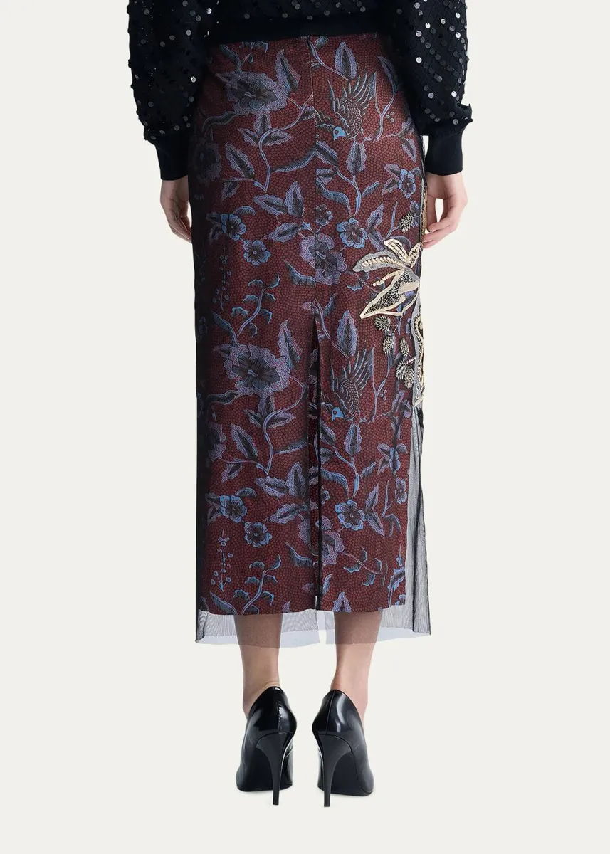Diane von Furstenberg Gramercy Layered Floral Midi Skirt | Thumbnail 3 Diane von Furstenberg Gramercy Layered Floral Midi Skirt | Thumbnail 3