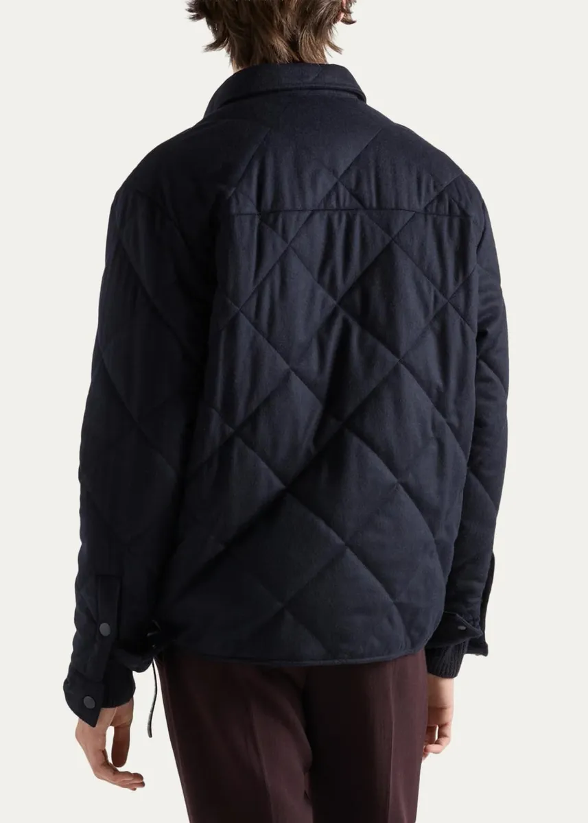 Prada Men's Padded Cashmere Overshirt | Thumbnail 3 Prada Men's Padded Cashmere Overshirt | Thumbnail 3